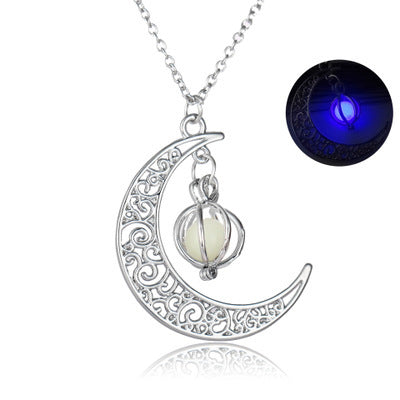 Fashion moon necklace Natural glowing stone necklace Healing pendant necklace Women's luminous pendant Moon charm necklace Women's healing jewelry Luminous stone necklace Glowing stone pendant Women's charm jewelry Elegant healing necklace Spiritual pendant for women Unique women's necklace Gift necklace for women Moon pendant necklace Women's fashion jewelry