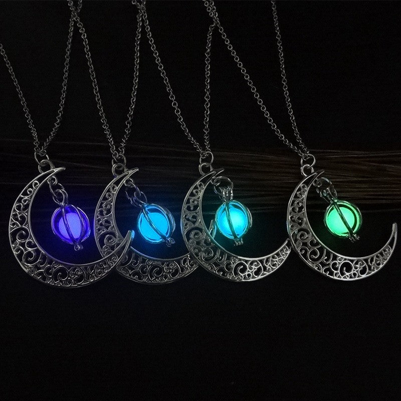 Fashion moon necklace Natural glowing stone necklace Healing pendant necklace Women's luminous pendant Moon charm necklace Women's healing jewelry Luminous stone necklace Glowing stone pendant Women's charm jewelry Elegant healing necklace Spiritual pendant for women Unique women's necklace Gift necklace for women Moon pendant necklace Women's fashion jewelry