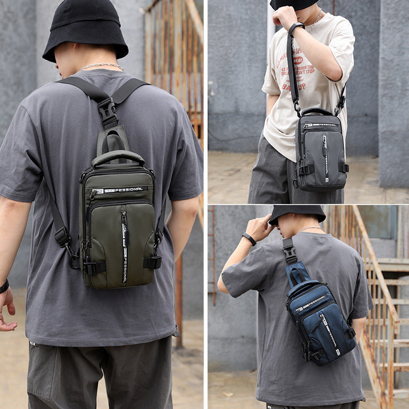 Men's crossbody bag Multifunctional crossbody bag Backpack shoulder chest bag Versatile men's bag Men's shoulder bag Men's chest bag Durable crossbody bag Stylish men's backpack Practical men's bag Multi-compartment bag Travel crossbody bag Men's commuter bag Outdoor men's bag Comfortable men's bag Men's fashion bag