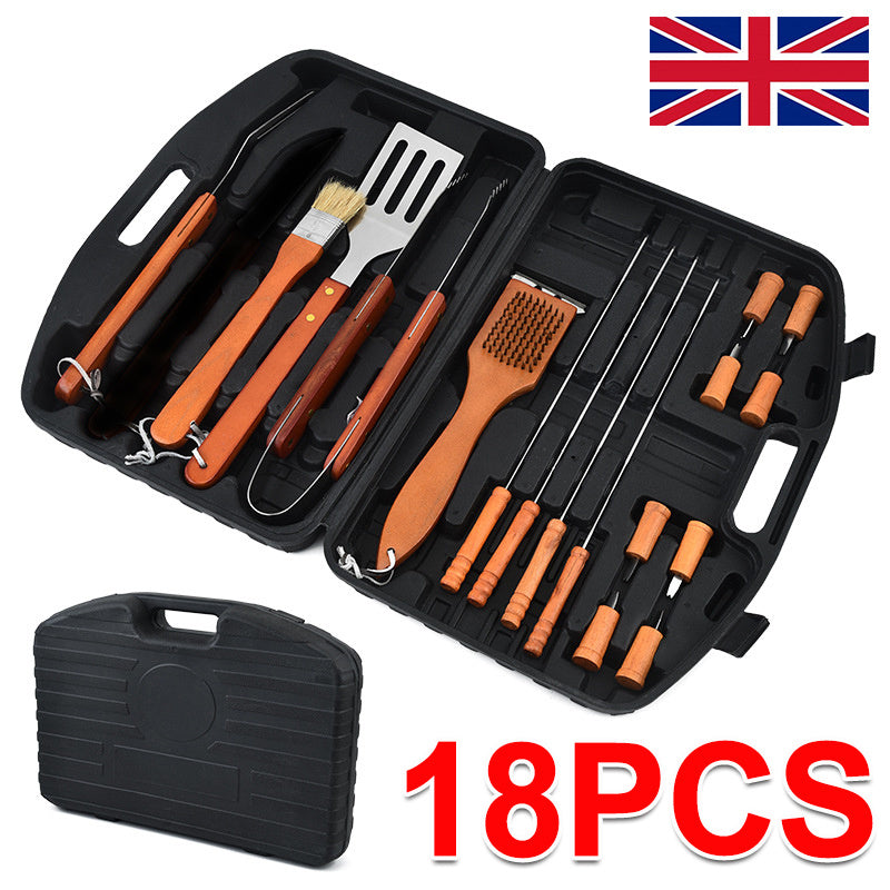 18PCS BBQ Grill Tools Kit Grilling Accessories Stainless Steel Barbecues Utensil