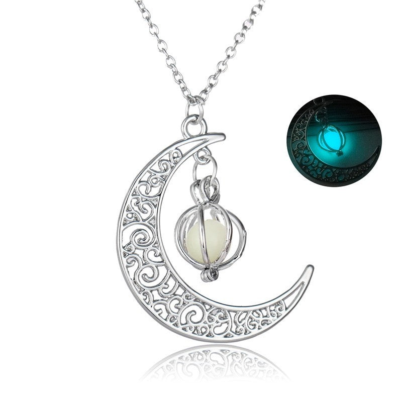 Fashion moon necklace Natural glowing stone necklace Healing pendant necklace Women's luminous pendant Moon charm necklace Women's healing jewelry Luminous stone necklace Glowing stone pendant Women's charm jewelry Elegant healing necklace Spiritual pendant for women Unique women's necklace Gift necklace for women Moon pendant necklace Women's fashion jewelry