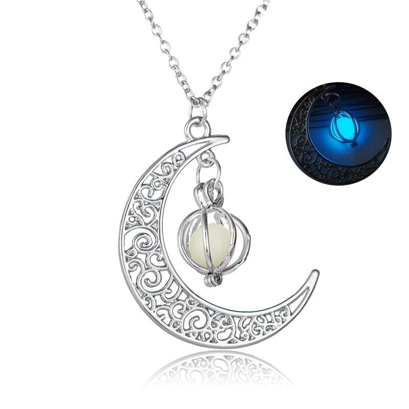 Fashion moon necklace Natural glowing stone necklace Healing pendant necklace Women's luminous pendant Moon charm necklace Women's healing jewelry Luminous stone necklace Glowing stone pendant Women's charm jewelry Elegant healing necklace Spiritual pendant for women Unique women's necklace Gift necklace for women Moon pendant necklace Women's fashion jewelry