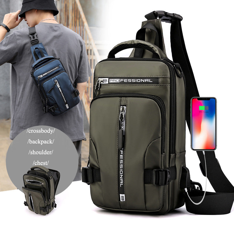 Men's crossbody bag Multifunctional crossbody bag Backpack shoulder chest bag Versatile men's bag Men's shoulder bag Men's chest bag Durable crossbody bag Stylish men's backpack Practical men's bag Multi-compartment bag Travel crossbody bag Men's commuter bag Outdoor men's bag Comfortable men's bag Men's fashion bag