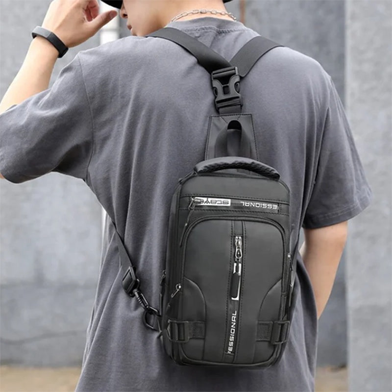 Men's crossbody bag Multifunctional crossbody bag Backpack shoulder chest bag Versatile men's bag Men's shoulder bag Men's chest bag Durable crossbody bag Stylish men's backpack Practical men's bag Multi-compartment bag Travel crossbody bag Men's commuter bag Outdoor men's bag Comfortable men's bag Men's fashion bag